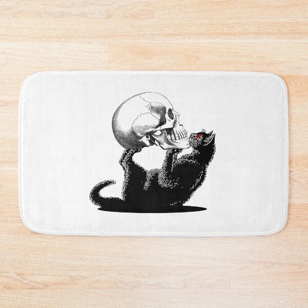 Item preview, Black cat play with skull designed and sold by leong732.