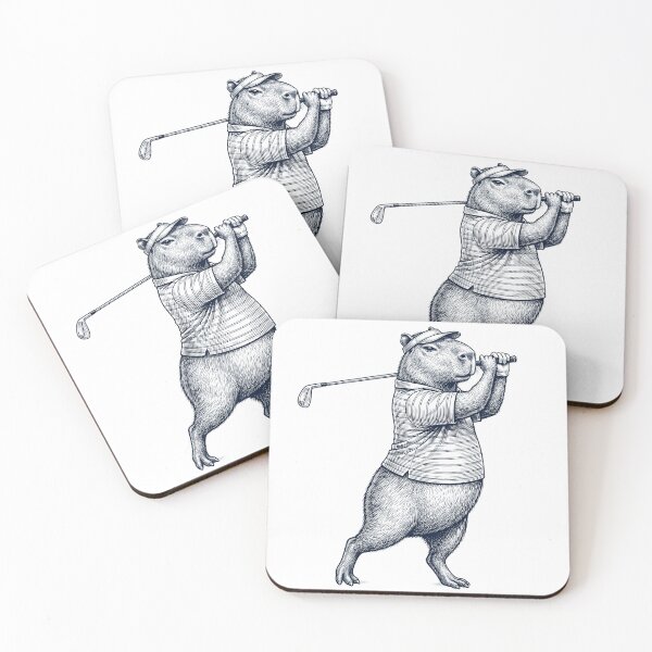 Item preview, Vintage Capybara Playing Golf Golfer Animal Lover designed and sold by TerryConnells.