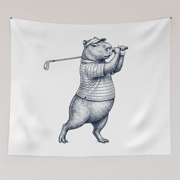 Item preview, Vintage Capybara Playing Golf Golfer Animal Lover designed and sold by TerryConnells.