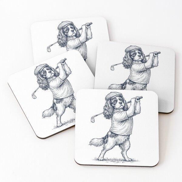 Item preview, Vintage Cavalier King Charles Spaniel Playing Golf Golfer Dog Lover designed and sold by TerryConnells.
