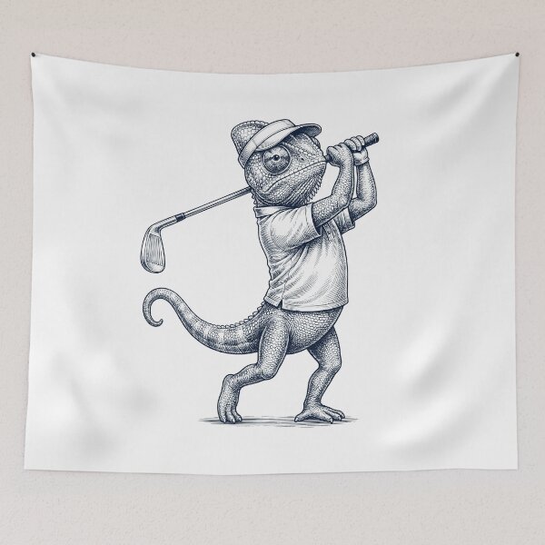 Item preview, Vintage Chameleon Playing Golf Golfer Animal Lover designed and sold by TerryConnells.
