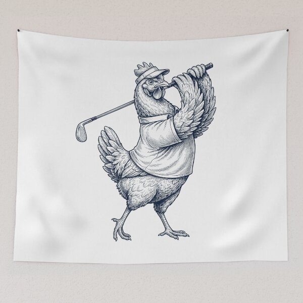 Item preview, Vintage Chicken Playing Golf Golfer Animal Lover designed and sold by TerryConnells.