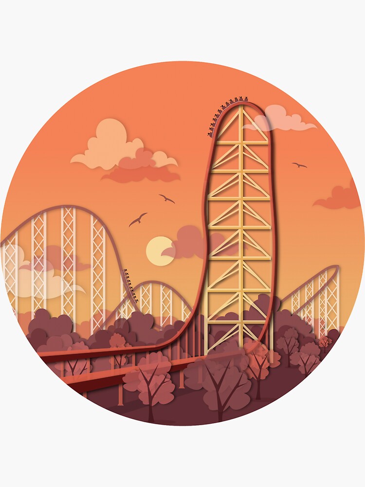 "Top Thrill Dragster Roller Coaster" Sticker by artofclaire | Redbubble