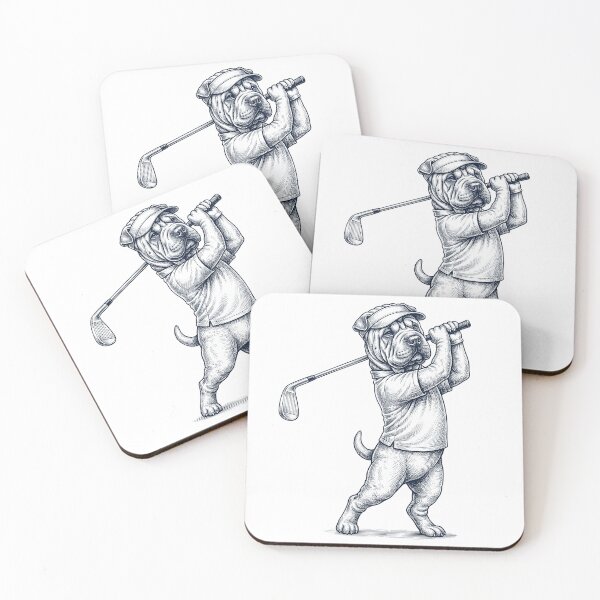 Item preview, Vintage Chinese Shar Pei Playing Golf Golfer Dog Lover designed and sold by TerryConnells.