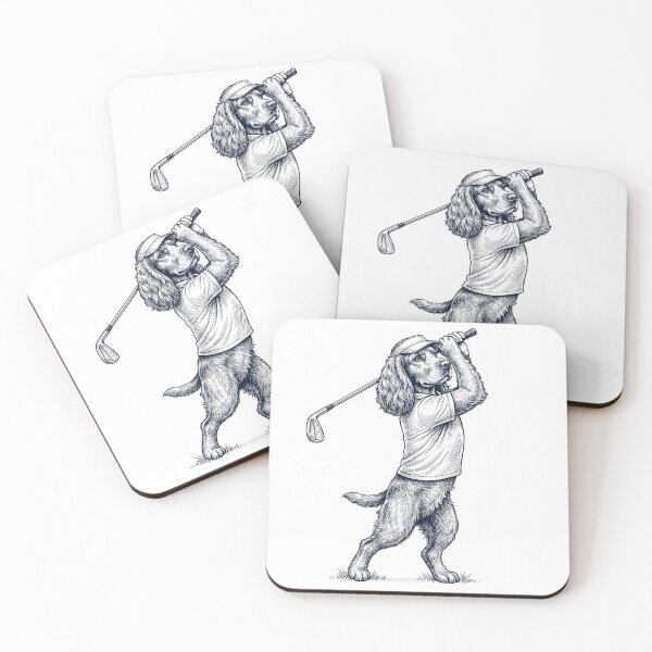 Item preview, Vintage Cocker Spaniel Playing Golf Golfer Dog Lover designed and sold by TerryConnells.