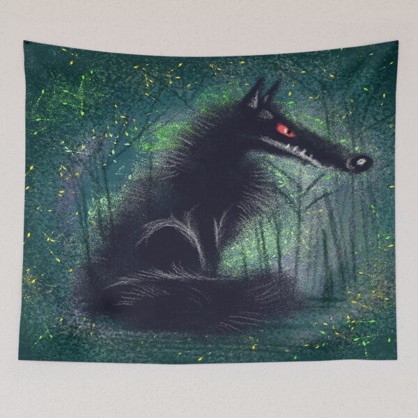 Item preview, Big Black Wolf in The Forest designed and sold by IvysCreativityHouse.