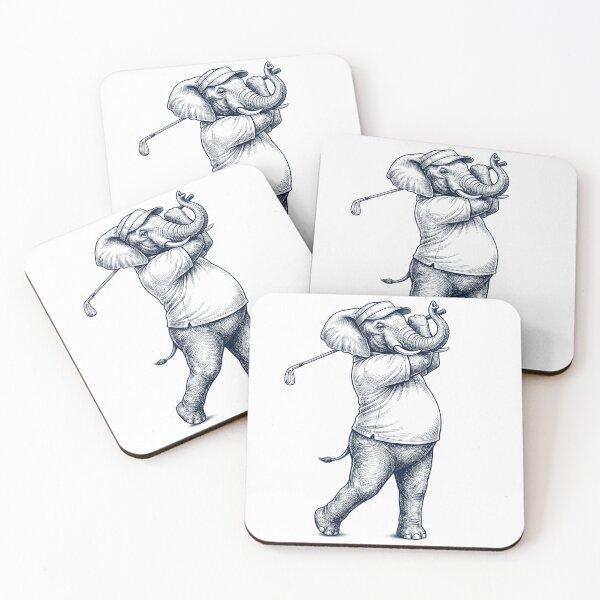 Item preview, Vintage Elephant Playing Golf Golfer Animal Lover designed and sold by TerryConnells.
