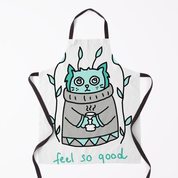 Item preview, Feel So Good Cat Doodle - Teal Winter Hygge Art designed and sold by J-Mindful.