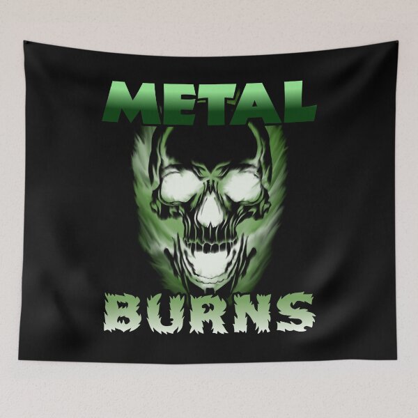 Item preview, Metal Burns Green Ghost Skull designed and sold by FMH.