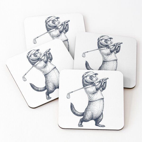 Item preview, Vintage Ferret Playing Golf Golfer Animal Lover designed and sold by TerryConnells.