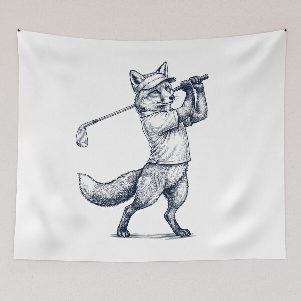 Item preview, Vintage Fox Playing Golf Golfer Animal Lover designed and sold by TerryConnells.