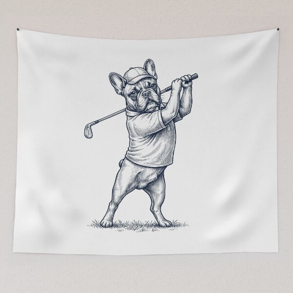 Item preview, Vintage French Bulldog Playing Golf Golfer Dog Lover designed and sold by TerryConnells.