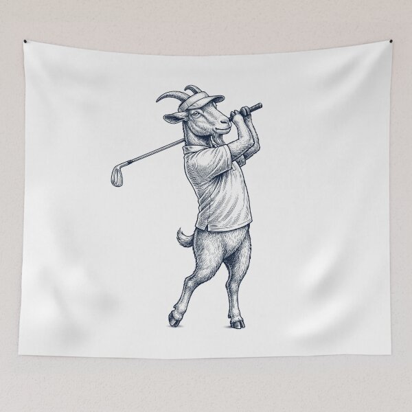 Item preview, Vintage Goat Playing Golf Golfer Animal Lover designed and sold by TerryConnells.