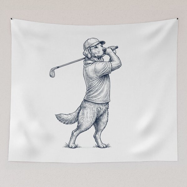Item preview, Vintage Golden Retriever Playing Golf Golfer Dog Lover designed and sold by TerryConnells.