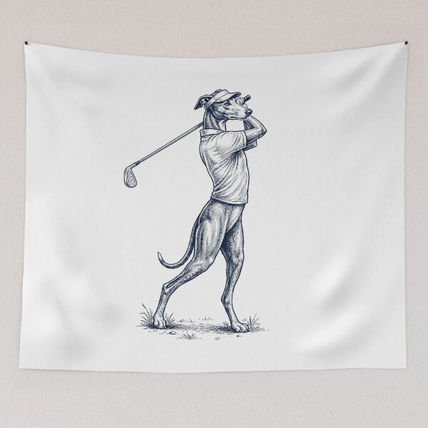 Item preview, Vintage Greyhound Playing Golf Golfer Dog Lover designed and sold by TerryConnells.