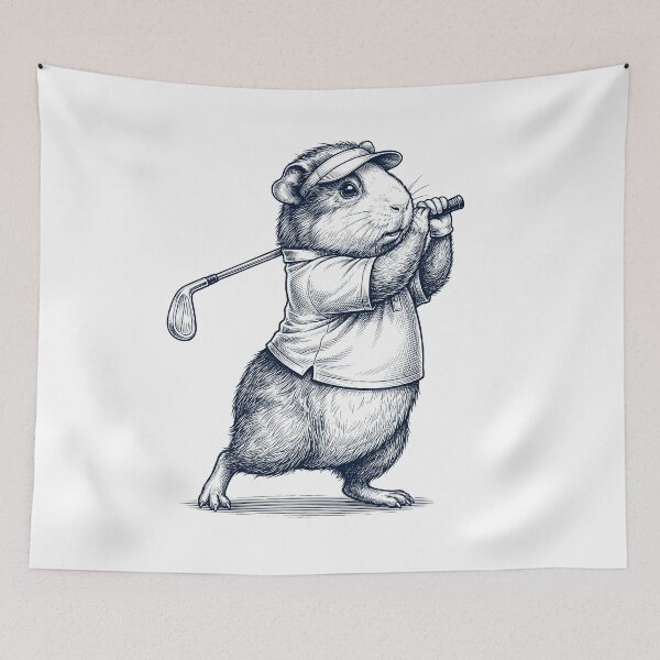 Item preview, Vintage Guinea Pig Playing Golf Golfer Animal Lover designed and sold by TerryConnells.