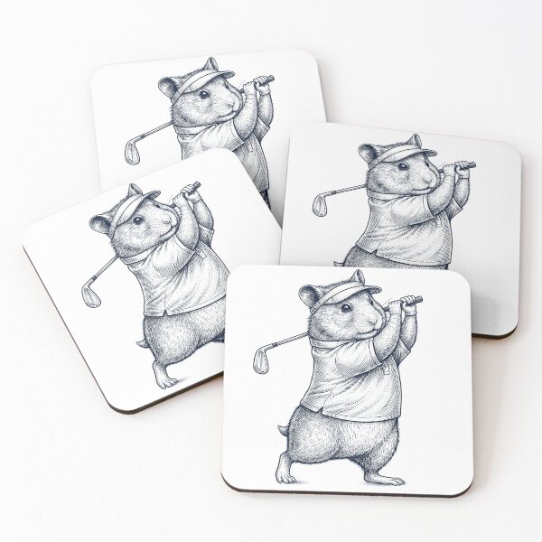 Item preview, Vintage Hamster Playing Golf Golfer Animal Lover designed and sold by TerryConnells.