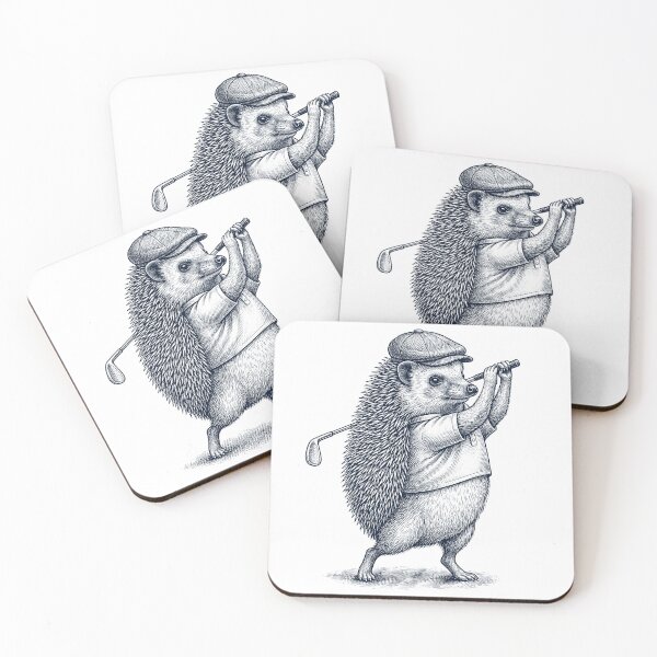 Item preview, Vintage Hedgehog Playing Golf Golfer Animal Lover designed and sold by TerryConnells.