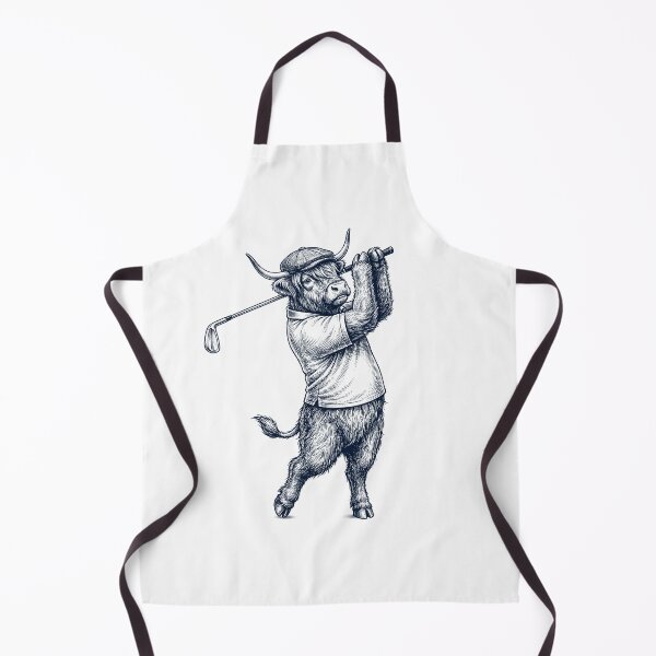 Item preview, Vintage Highland Cow Playing Golf Golfer Animal Lover designed and sold by TerryConnells.