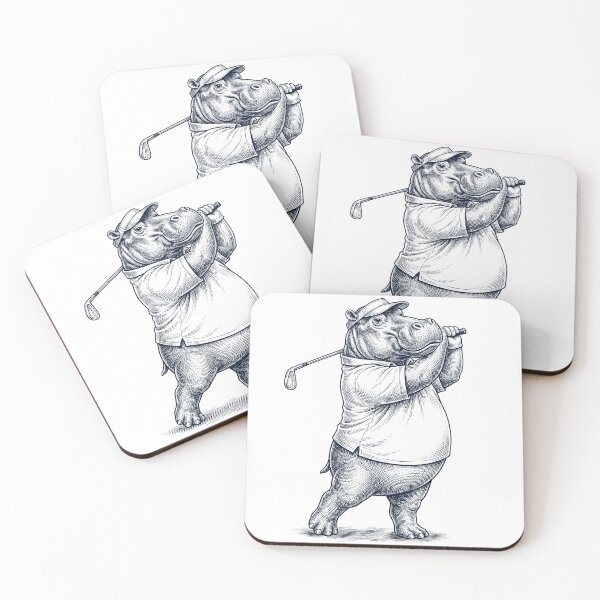 Item preview, Vintage Hippo Playing Golf Golfer Animal Lover designed and sold by TerryConnells.