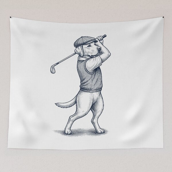 Item preview, Vintage Labrador Retriever Playing Golf Golfer Dog Lover designed and sold by TerryConnells.