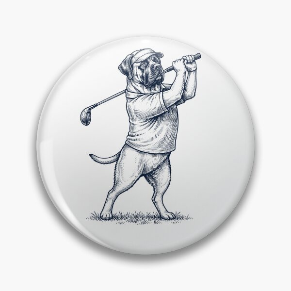 Item preview, Vintage Mastiff Playing Golf Golfer Dog Lover designed and sold by TerryConnells.