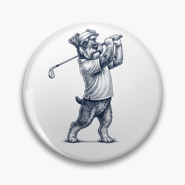 Item preview, Vintage Miniature Schnauzer Playing Golf Golfer Dog Lover designed and sold by TerryConnells.