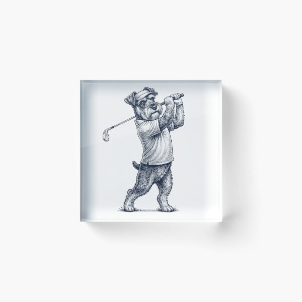 Item preview, Vintage Miniature Schnauzer Playing Golf Golfer Dog Lover designed and sold by TerryConnells.