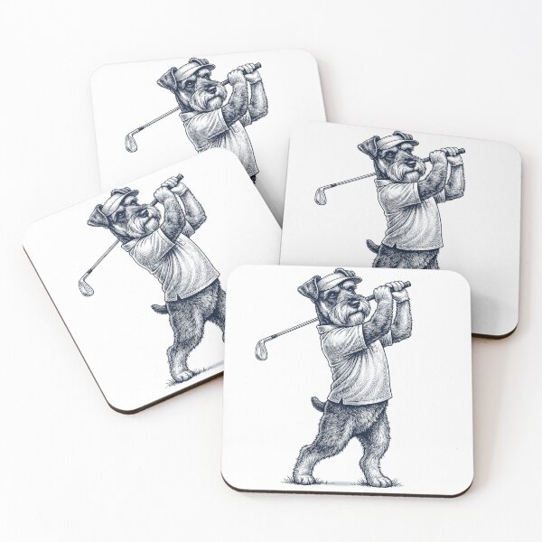 Item preview, Vintage Miniature Schnauzer Playing Golf Golfer Dog Lover designed and sold by TerryConnells.