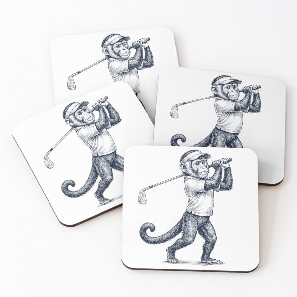 Item preview, Vintage Monkey Playing Golf Golfer Animal Lover designed and sold by TerryConnells.