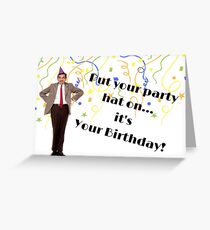 Mr Bean card, Mr Bean tv, birthday card, Nerdy card, Geek card, meme greeting cards Greeting Card