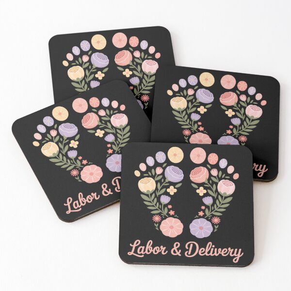 Item preview, Labor and Delivery Nurse Cute Flowers Foot Prints Nurses designed and sold by fferomananul.