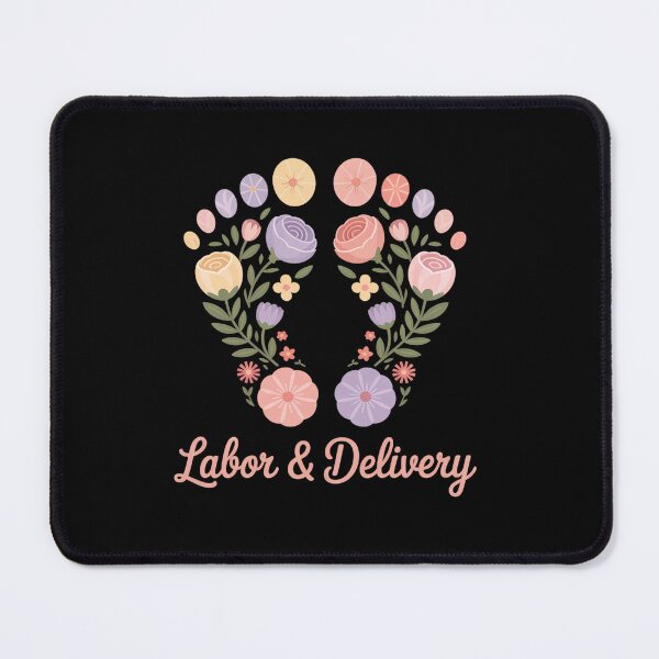 Item preview, Labor and Delivery Nurse Cute Flowers Foot Prints Nurses designed and sold by fferomananul.