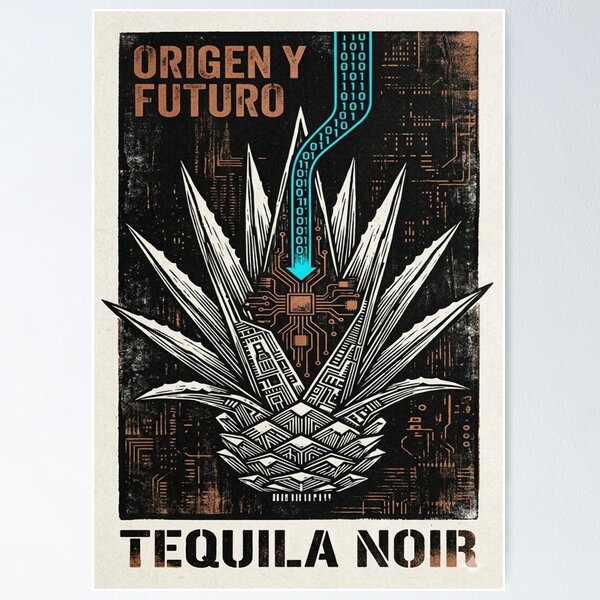 Item preview, Agave Noir: Technical Schematic Motherboard Art Print designed and sold by BenjiCat.