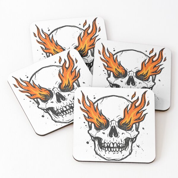 Item preview, Flaming Eyes Skull Graphic Illustration designed and sold by seven things shop.
