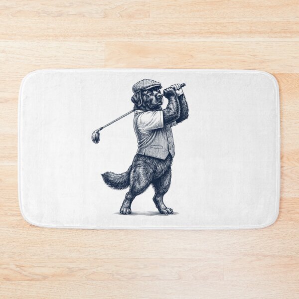 Item preview, Vintage Newfoundland Playing Golf Golfer Dog Lover designed and sold by TerryConnells.