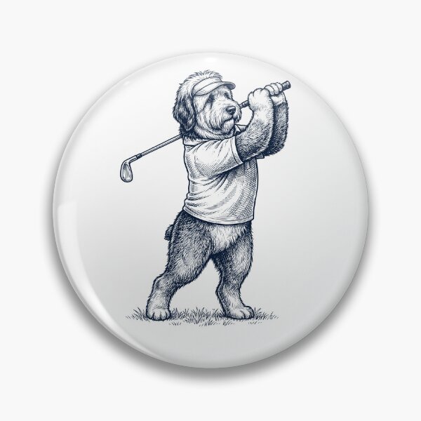 Artikelvorschau, Vintage Old English Sheepdog spielt Golf, Golfer, Hundeliebhaber entworfen und verkauft von TerryConnells.