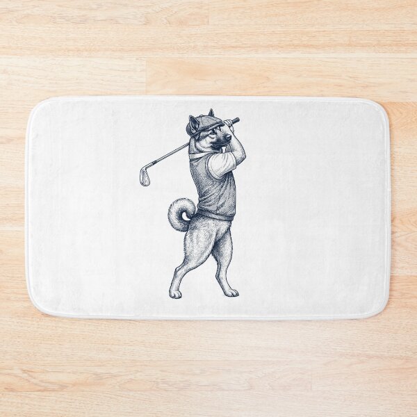 Item preview, Vintage Norwegian Elkhound Playing Golf Golfer Dog Lover designed and sold by TerryConnells.