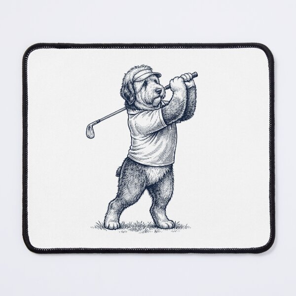 Item preview, Vintage Old English Sheepdog Playing Golf Golfer Dog Lover designed and sold by TerryConnells.
