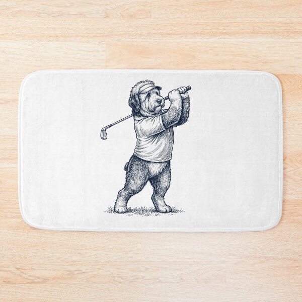 Item preview, Vintage Old English Sheepdog Playing Golf Golfer Dog Lover designed and sold by TerryConnells.