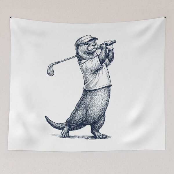 Item preview, Vintage Otter Playing Golf Golfer Animal Lover designed and sold by TerryConnells.