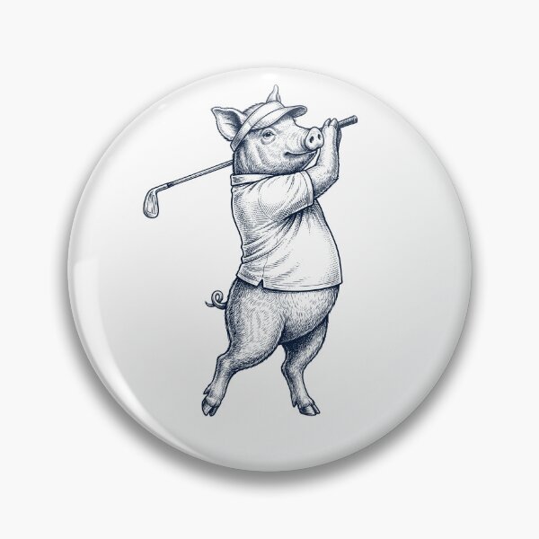 Item preview, Vintage Pig Playing Golf Golfer Animal Lover designed and sold by TerryConnells.
