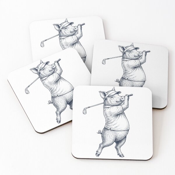 Item preview, Vintage Pig Playing Golf Golfer Animal Lover designed and sold by TerryConnells.