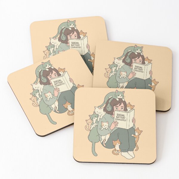 Item preview, Funny Introvert Social Battery Exhausted Cat Lover Gift designed and sold by BikeRelaxStudio.