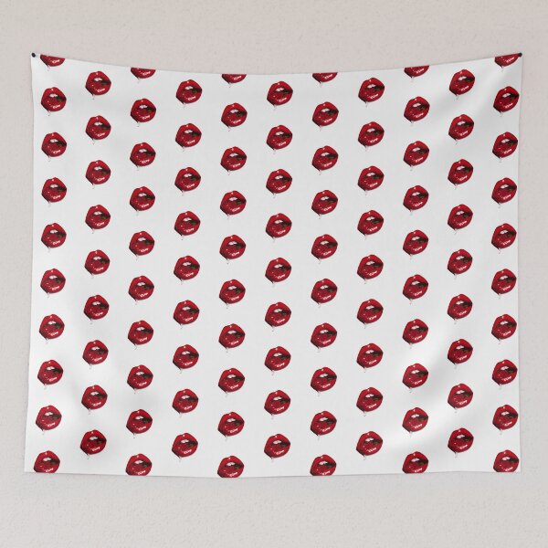 Item preview, Glossy Red Lips Eating a Realistic Strawberry Sensory Art designed and sold by Niji Hibana.