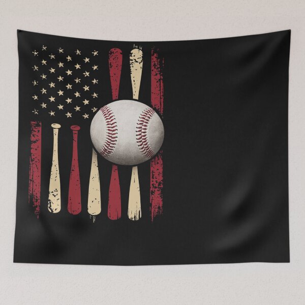 Aperçu de l'œuvre Drapeau américain de baseball créée et vendue par Sutvaomom.