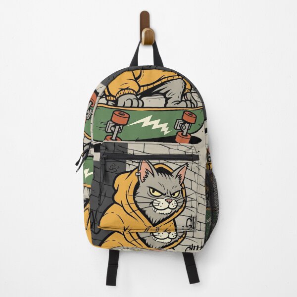Item preview, Street Cat : Urban Skater in Yellow Hoodie designed and sold by 1434s.