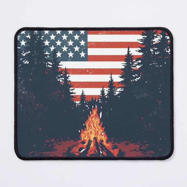Item preview, Retro Campfire Under Stars in Patriotic Night Colors designed and sold by KapiPrint.
