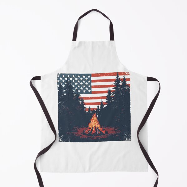 Item preview, Retro Campfire Under Stars in Patriotic Night Colors designed and sold by KapiPrint.