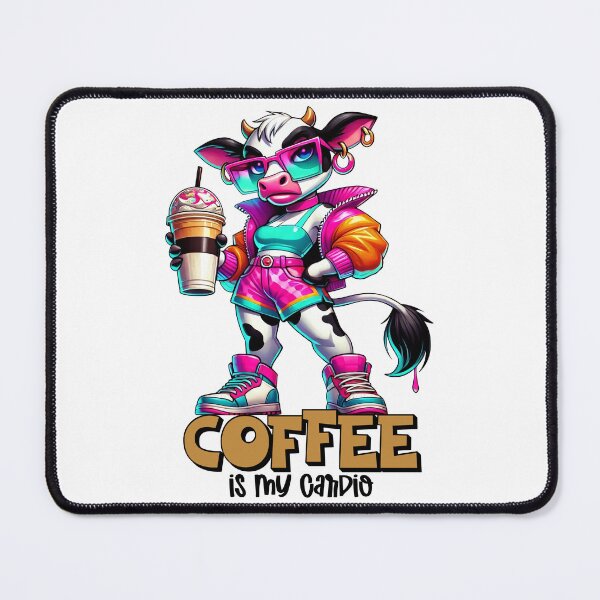 Item preview, Coffee Is My Cardio Funny Cow designed and sold by FunnyTeeByMe.